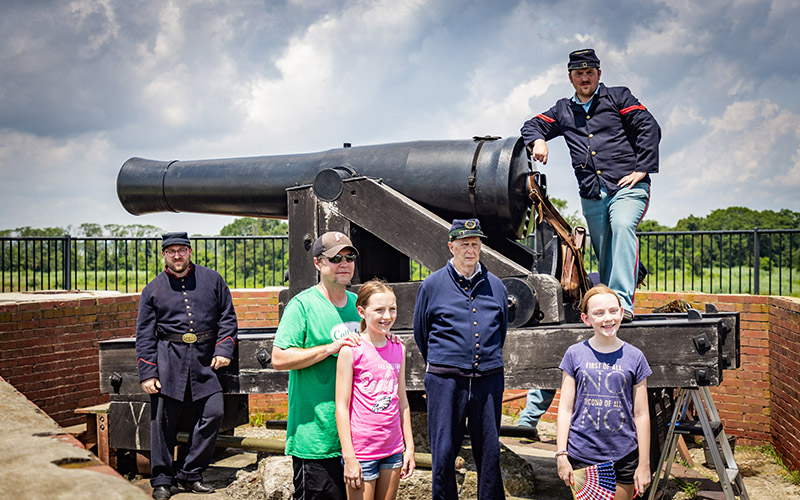 Take a photo with one of Fort Delaware's costumed historical interpreters either with you/your group or in the background of your adventure at the Fort.